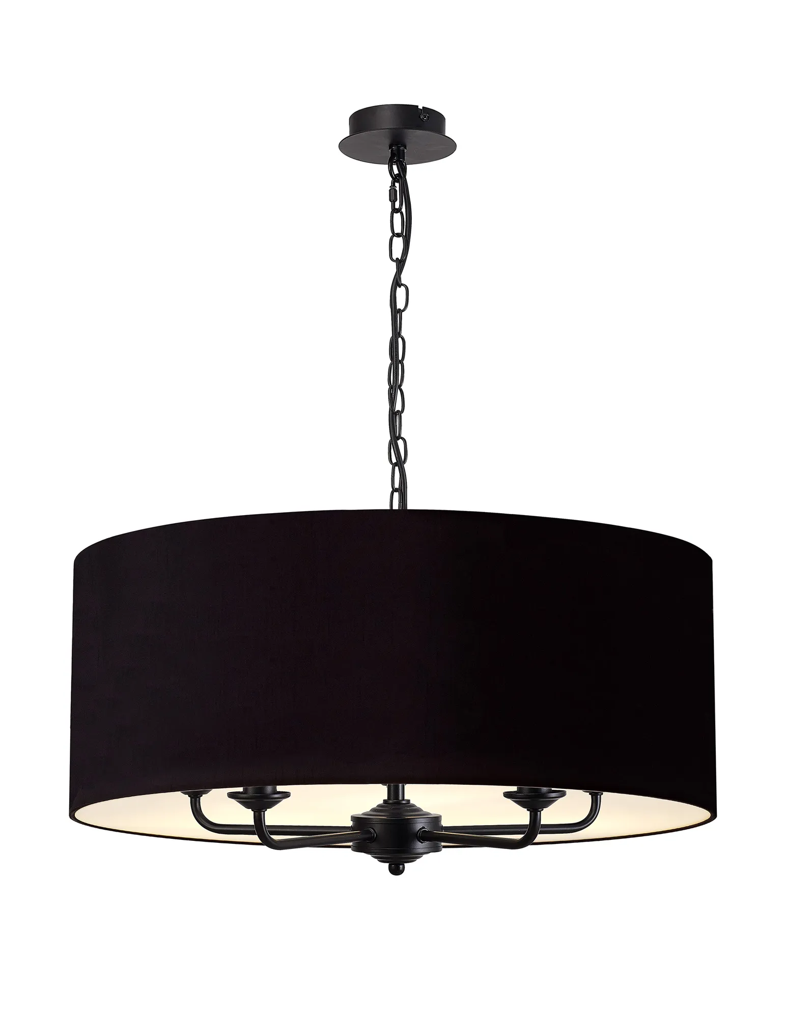 DK1045  Banyan 60cm 5 Light Pendant Matt Black; Midnight Black